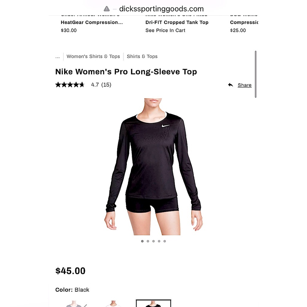 Nike Women's Black Pro Long-Sleeve Top